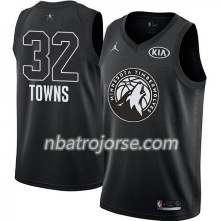 Män Minnesota Timberwolves Tröja Karl Anthony-Towns 32 2018 All Star Jordan Brand Svart Swingman